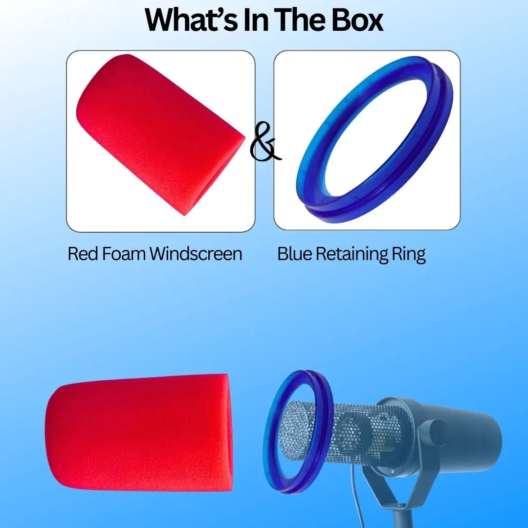Red Soundproof Foam Mic Cover  - đánh giá và giá Shure Mic Mv7