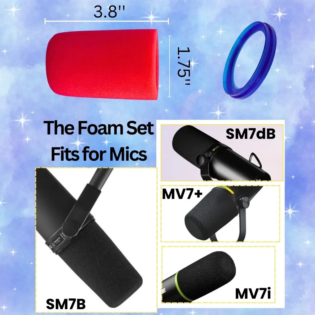 Red Soundproof Foam Mic Cover  - đánh giá và giá Shure Mic Mv7